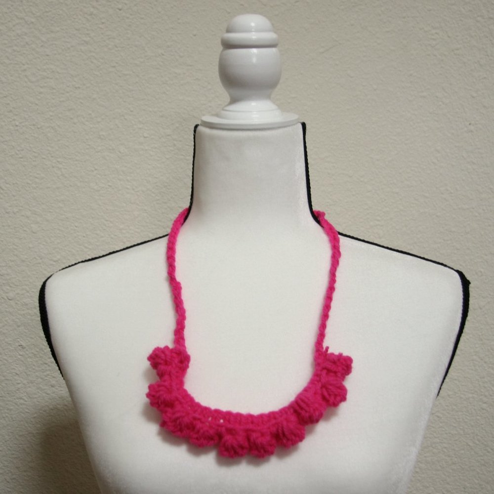 crocheted bauble necklace
